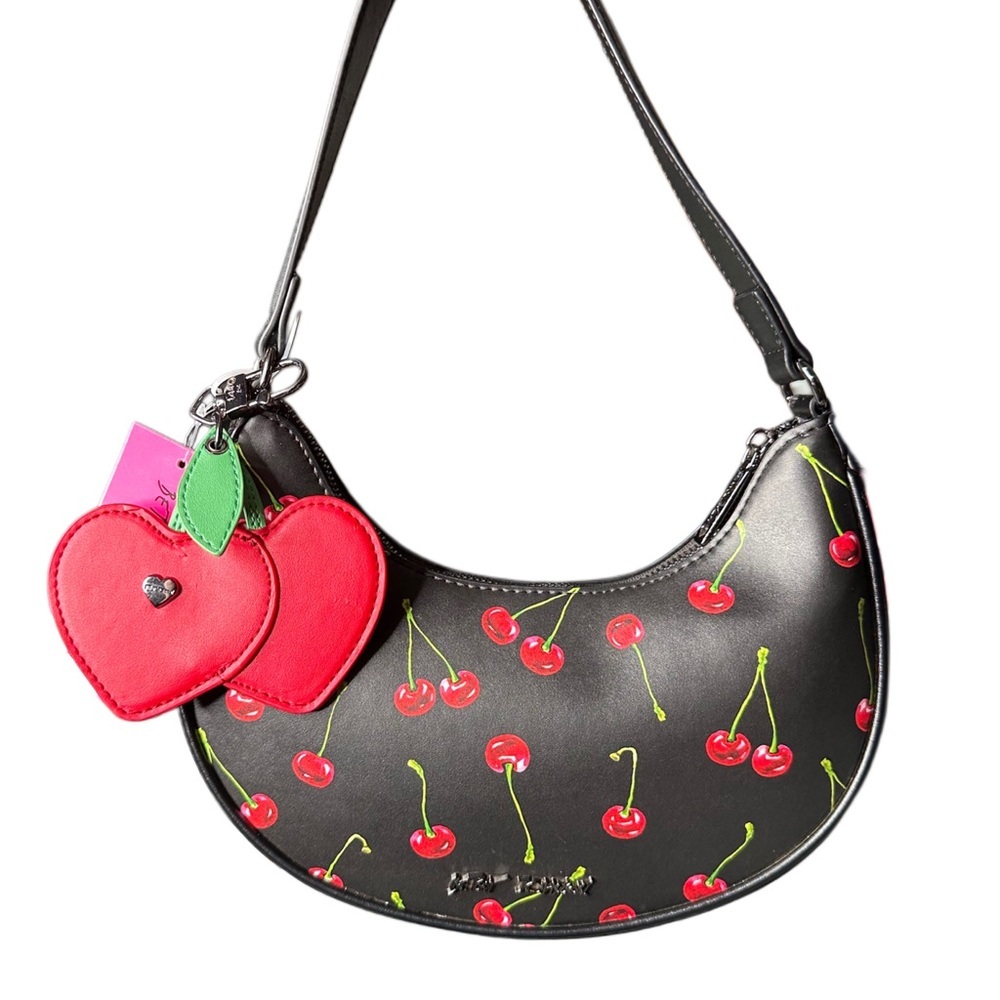 Betsey Johnson Black Bag with Cherry Accents